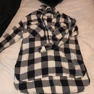 Black grey and white flannel
